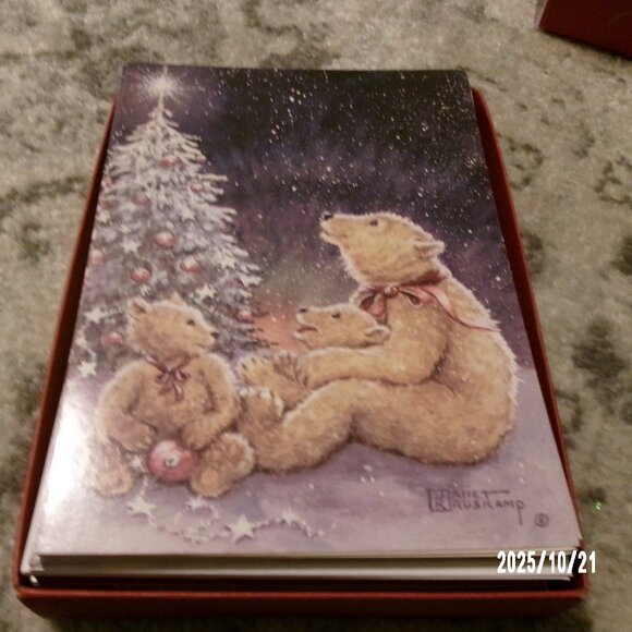 Crown Point Graphics 9 VINTAGE JANET KRUSKAM[ "SNOW BEAR II" Christmas Cards - Picture 1 of 4